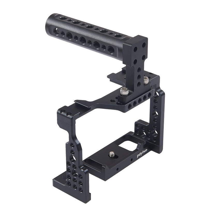 Poyinco Camera Cage for Sony A7II/A7III/A7SII/A7M3/A7RII/A7RIII with Cold Shoe Mount and Top Handle Camera Kit Rig A7iii Accessories A - Cage & Handle