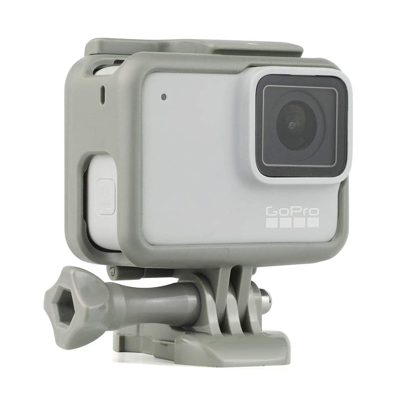 [AUSTRALIA] - SOONSUN Frame Mount Housing Case for GoPro Hero 5 6 7 Black White Silver Hero 2018 Cameras Protective Housing with Buckle and Screw, All Slots Fully Accessible - Gray 