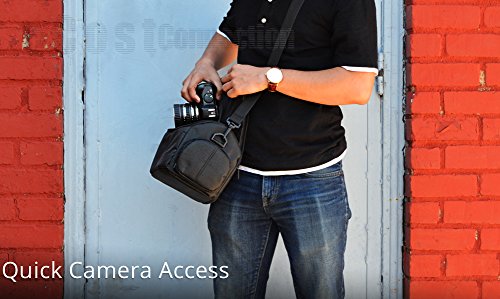 Large Digital Camcorder/Video Padded Carrying Bag/Case, Large for Canon VIXIA XC10, EOS C100 Mark II, HF R62, VIXIA HF R600, HF G10, G20, G30, M40 & More… + eCostConnection Microfiber Cloth