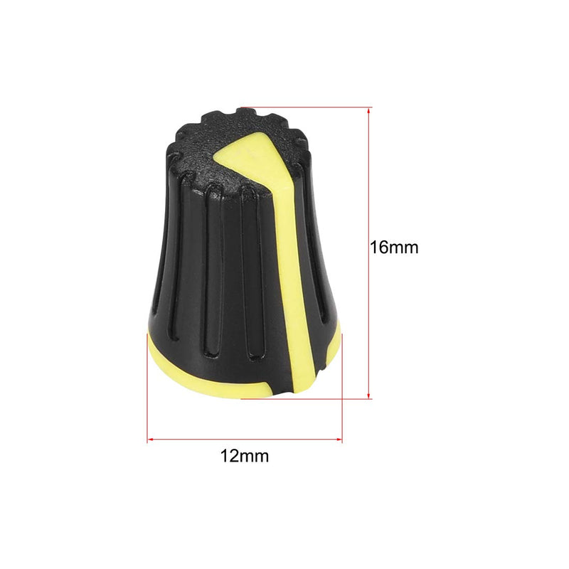 sourcing map 5pcs, Potentiometer Control Knobs For Electric Guitar Acrylic Volume Tone Knobs Black Yellow D type 6mm