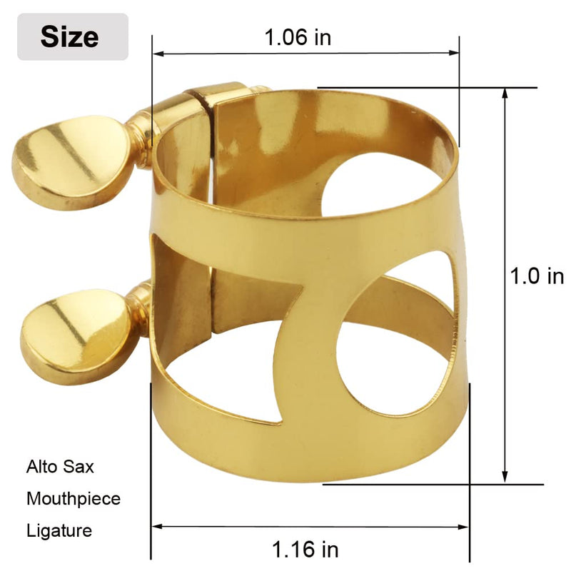 [AUSTRALIA] - Alto Sax Mouthpiece Ligature Double Screws Saxophone Gold Ligature Fastener 