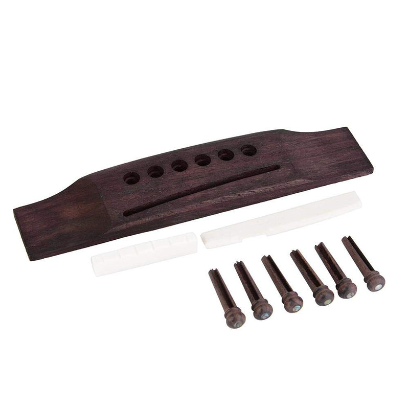 Dilwe 9PCS Guitar Nut Rosewood Plastic Bridge Upper Bottom Saddle for 6 String Folk Guitar