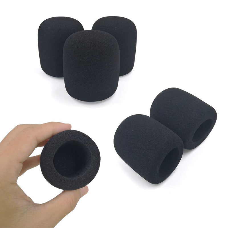 10 Pieces Microphone Windscreen Handheld Microphone Cover Foam Cover for Microphone Noise Reduction and Protection (BLACK) BLACK