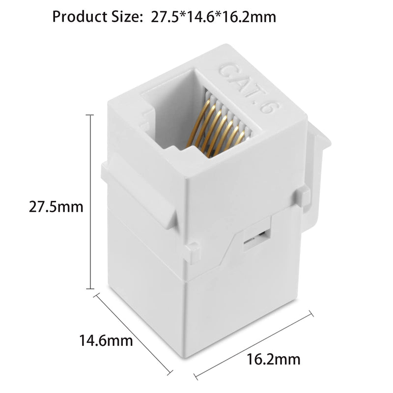 [AUSTRALIA] - RJ45 Keystone Coupler Jack,Cat6 Network Cable Female to Female Jack - 10 Plus 1 Pack White 10pack 