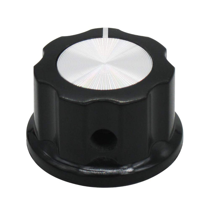 mxuteuk 10Pcs Black Potentiometer Control Knob Volume Audio Electric Guitar Bass Screw Type 26 x 15mm (d*h) + 10pcs 0-100 Scale Sheet KNOB-A03