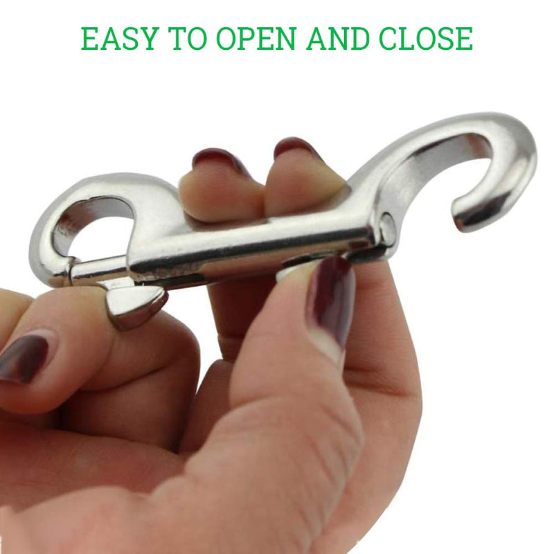 [AUSTRALIA] - POLARHAWK Double Ended Bolt Snap Hooks, Stainless Steel Double End Heavy Duty Trigger Snaps for Water Bucket/Dog Leash/Pet Feed Bucket/Pet Hammock and More, Pack of 6(3.5inch,Silver) 