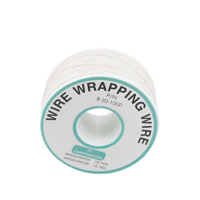 Fielect OK Wire Tin Plated Copper Cord Wire Wrapping 30 AWG 250m Length White white;250M