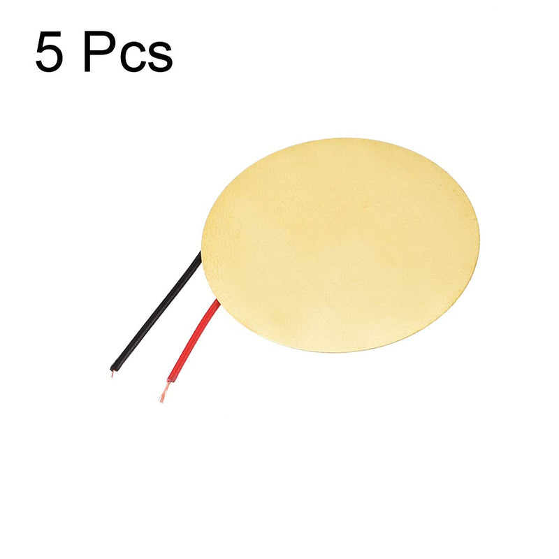 sourcing map 5 Pcs Piezo Discs 35mm Acoustic Pickup Transducer Microphone Trigger Buzzer Drum Guitar