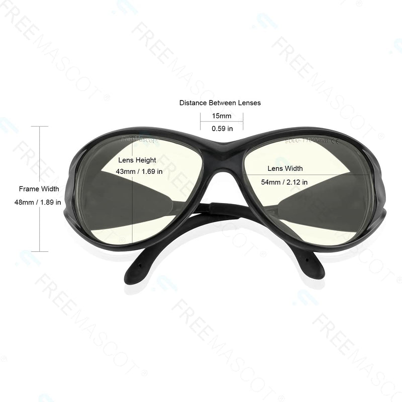 FreeMascot OD 6+ 9000nm-11000nm / 10600nm Wavelength CO2 Laser Safety Glasses Frame Style 2