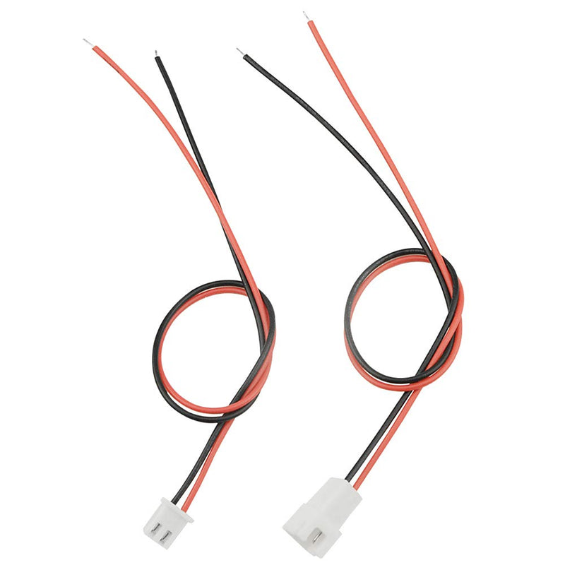 XINGYHENG 100PCS (50Pairs) Mini Micro 2.54mm 2PIN Female and Male Connection Plug with Red Black Terminal Connector Wire Cable Compatible with JST-XHP 200mm