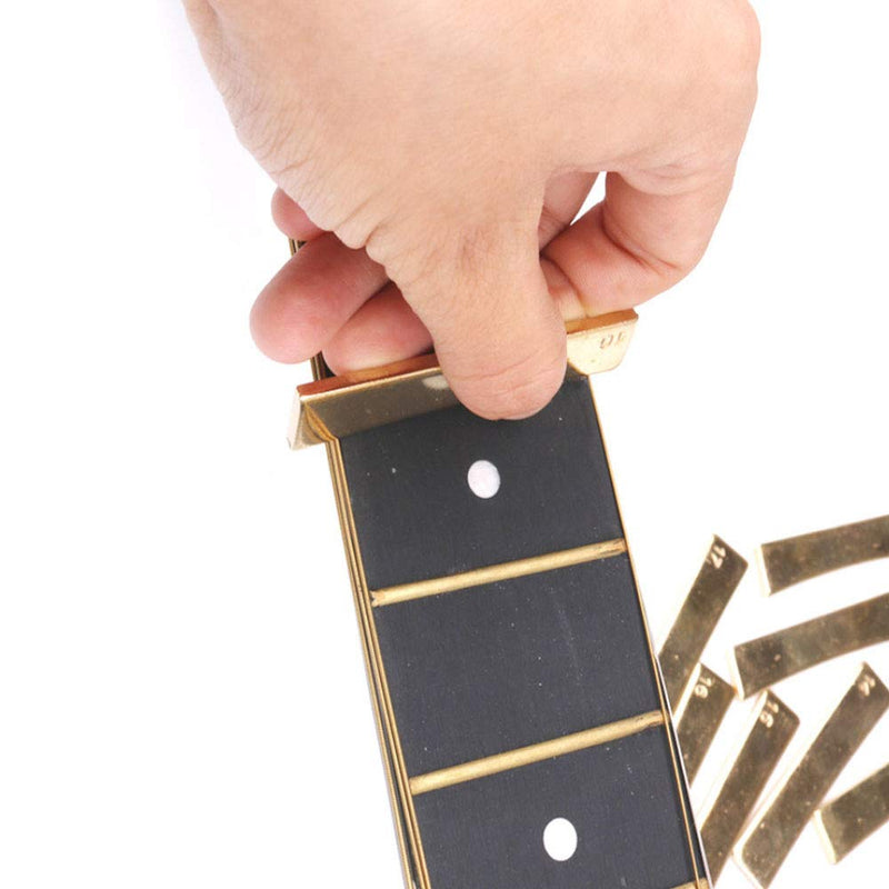 Jiayouy 9Pcs Brass Radian Fret Press Caul Inserts for Acoustic Electric Guitar Bass 7.25, 9.5, 10, 12, 14, 15, 16, 17, 20 Radian