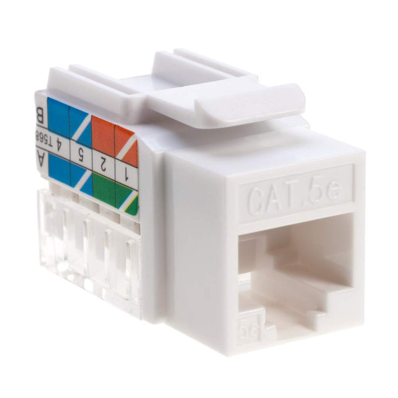 [AUSTRALIA] - SATMAXIMUM RJ45 Cat5e CAT6 Keystone Ethernet Wall Jack Punch Down UTP 45-Degree (Easy Termination Than 90-Degree), Slim Profile White - Choose a Pack of 5/10/20/30/50 (30) 30 