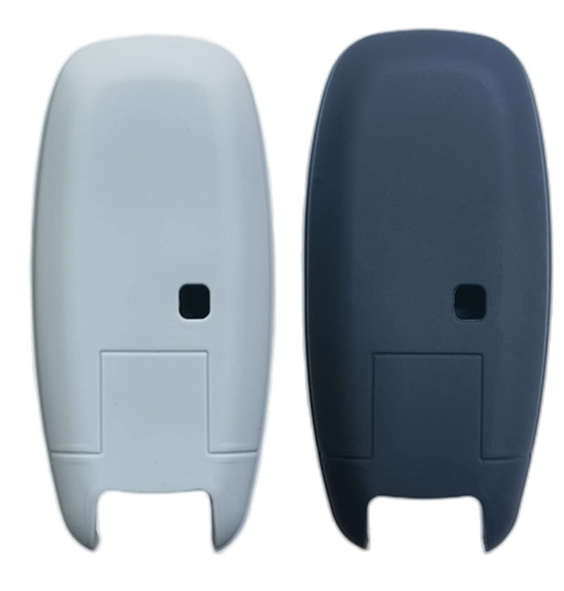 RUNZUIE 2Pcs 5 Buttons Silicone Smart Remote Key Fob Cover for 2024 2023 Nissan Pathfinder Rogue (Black and Gray) Black and Gray