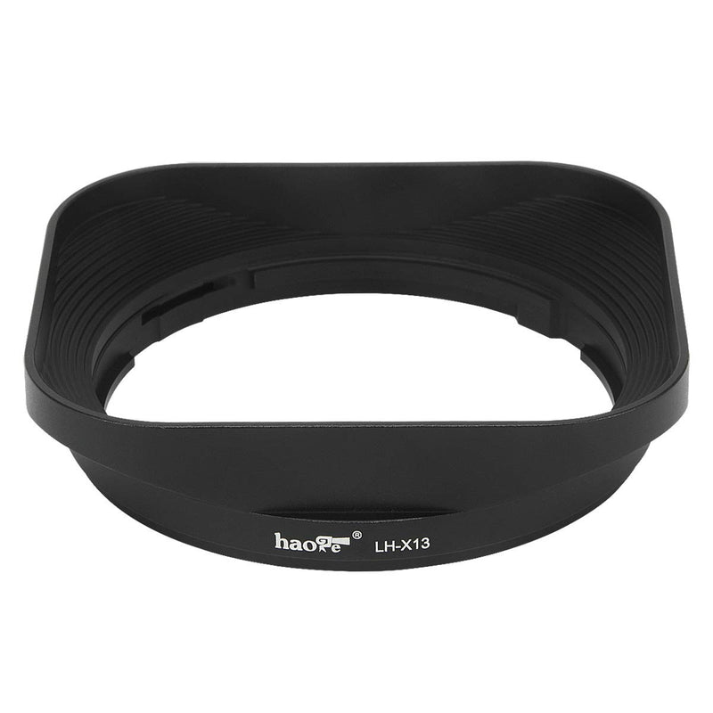 Haoge LH-X13 Bayonet Square Metal Lens Hood for Fujifilm Fuji Fujinon XF 14mm F2.8 R and XF 18-55mm F2.8-4.0 R LM OIS Lens on X-Pro2 X-Pro1 X-T2 X-T1 X-T20 X-T10 X-E2S X-A5 X-A20 X-E3 X-H1