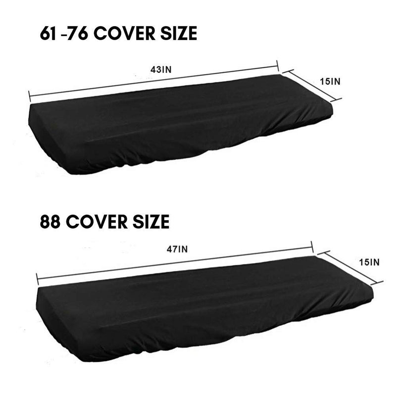 Piano Keyboard Dust Cover for 61/76/88 Keys- Electric/Digital Piano Stretchable Protective Keyboard Cover, Elastic Cord Locking Clasp, Machine Washable (88 Keys) 88 Keys