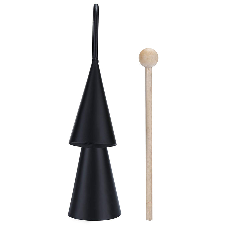 Agogo Bell, Two Tone, Traditional Handheld Latin Percussion Instrument with Wooden Stick