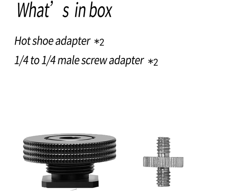 [AUSTRALIA] - [2 Packs]- Atmoshue 1/4" Female Thread to Hot Shoe Adapter, Hot Shoe Mount Adapter with 1/4 to 1/4" Male Screw Adapter for Magic Arm, Monitor, Video Light 