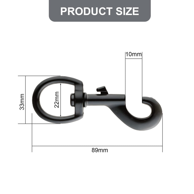 Dog Leash Clips Dog Leash Clasp Black Heavy Duty Swivel Eye Bolt Snap Hooks Dog Leash Snaps Hooks Trigger Clip Trigger Snaps 3.5 inch 4pcs