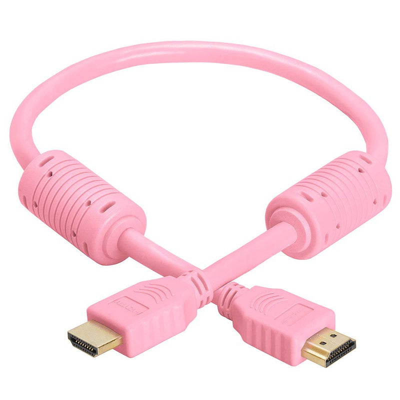 [AUSTRALIA] - Cmple - HDMI Cable 1.5FT High Speed HDTV Ultra-HD (UHD) 3D, 4K @60Hz, 18Gbps 28AWG HDMI Cord Audio Return 1.5 Feet Pink 