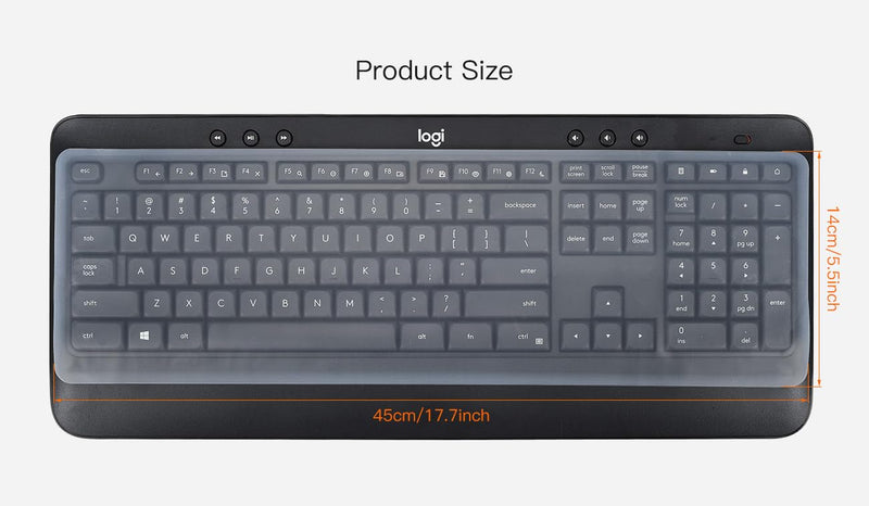 [AUSTRALIA] - Universal Keyboard Cover Skin for Standard Size PC Computer Desktop Keyboard Ultra Thin Silicone Waterproof Dustproof Keyboard Cover Skin Protector, Clear (Size: 17.7" x 5.5") Standard(17.7" x 5.5") 