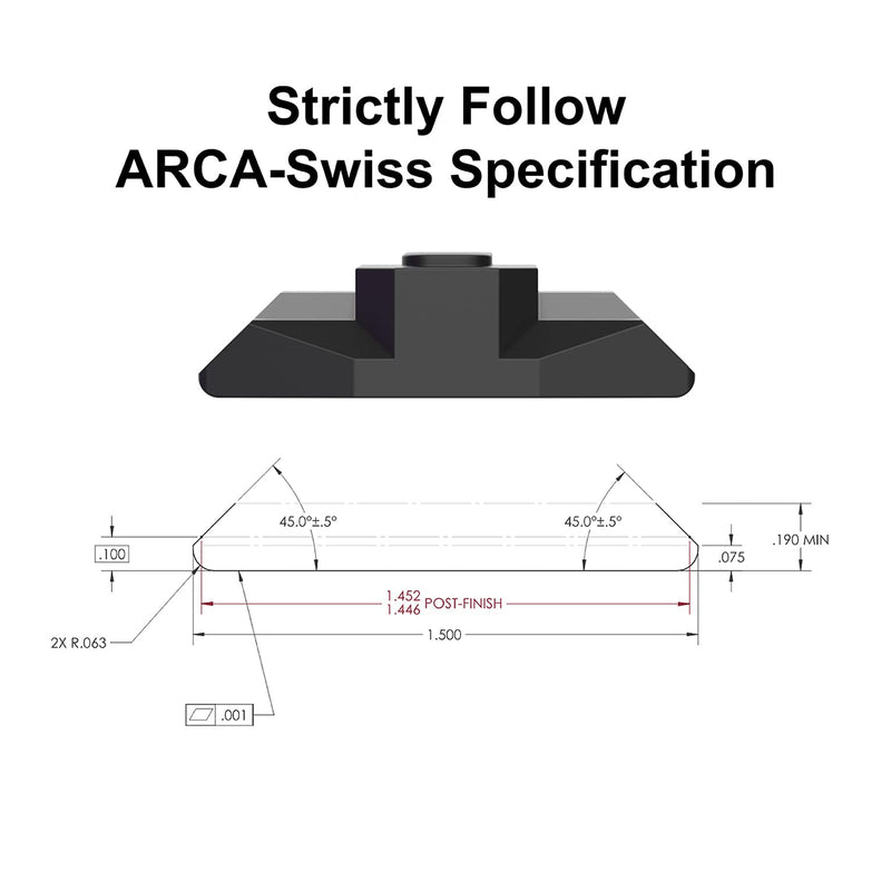 TXTactical MLOK Arca Rail Tripod Mount Plate, Compatiable RRS Dovetail