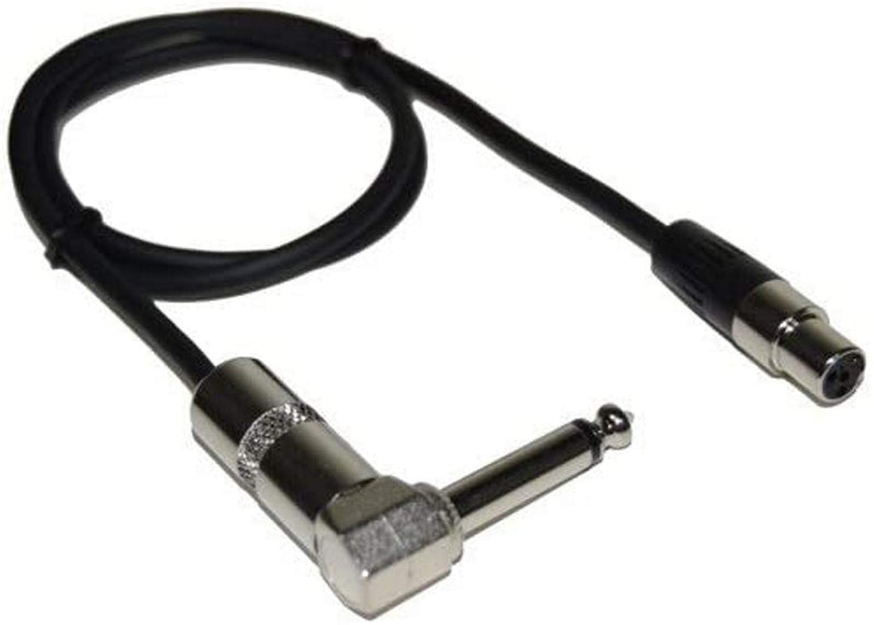 [AUSTRALIA] - HQRP 4-Pin Mini Connector (TA4F) to Right-Angle 1/4-Inch Connector Instrument Cable Compatible with Shure WA304 Replacement 