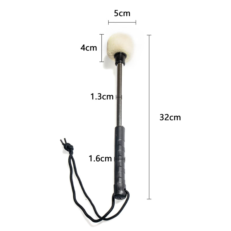 Cheerock 2Pcs Marching Bass Drum Mallets Timpani Percussion Mallet Felt Mallets Sticks with Stainless Steel Non-slip Handle,Band Accessory 12.6Inch