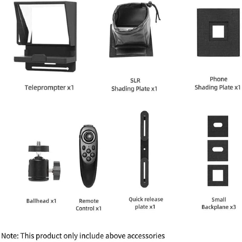 Mini Teleprompter Portable Mobile Teleprompter Artifact Video with Remote Control Compatible with Phone and DSLR Recording