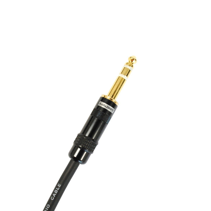 [AUSTRALIA] - Audio2000's C26012P2 12 Ft 1/4 Inch TRS Right Angle to 1/4 Inch TRS Cable (2 Pack) 