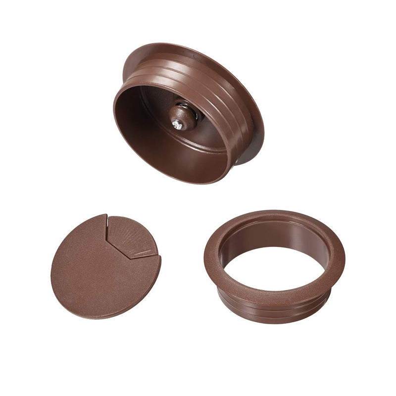 [AUSTRALIA] - uxcell Cable Hole Cover, 2 inches Plastic Desk Grommet for Wire Organizer, 10 Pcs Brown 