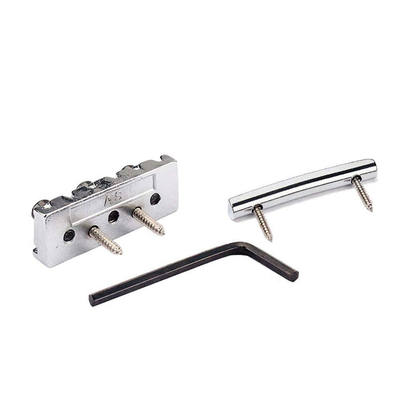 Alnicov Locking Nut and String Tension Bars String Retainers 42mm for Floyd Rose Tremolo Bridge(Chrome)