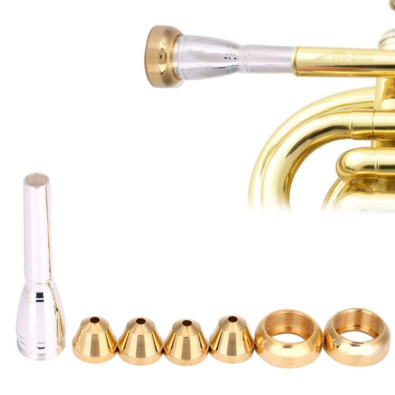 Brass Trumpet Mouthpiece Set 1-1/2c 3c 5c 7c 2b 2c 3b 3c Gold Plated Mouth Pieces Cups Trompette Replacement Parts Rich Tone Brass Wind Musical Instruments Accessories (Set2: 2b 2C 3b 3C) Set2: 2b 2C 3b 3C