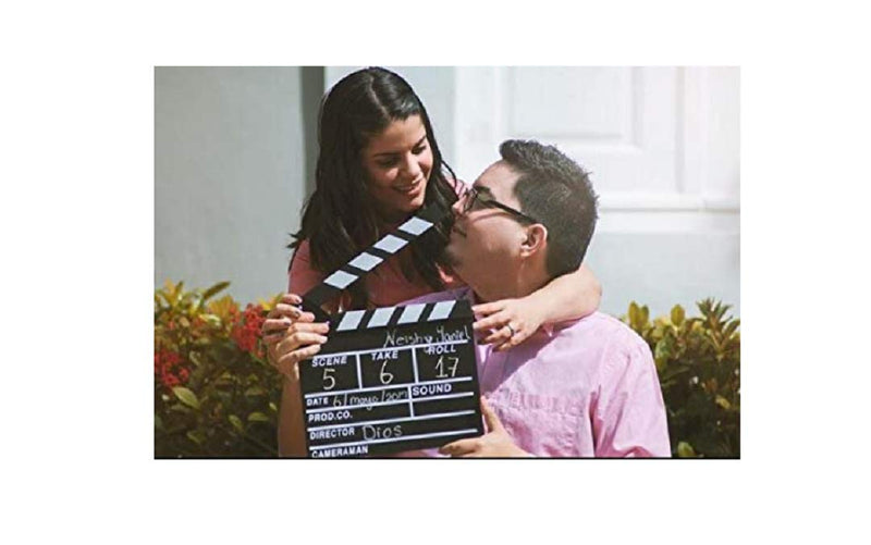zmgmsmh Wooden Clapboard Director Film Movie Cut Action Scene Slateboard Clapper Board Slate (Small-Black) Small-Black