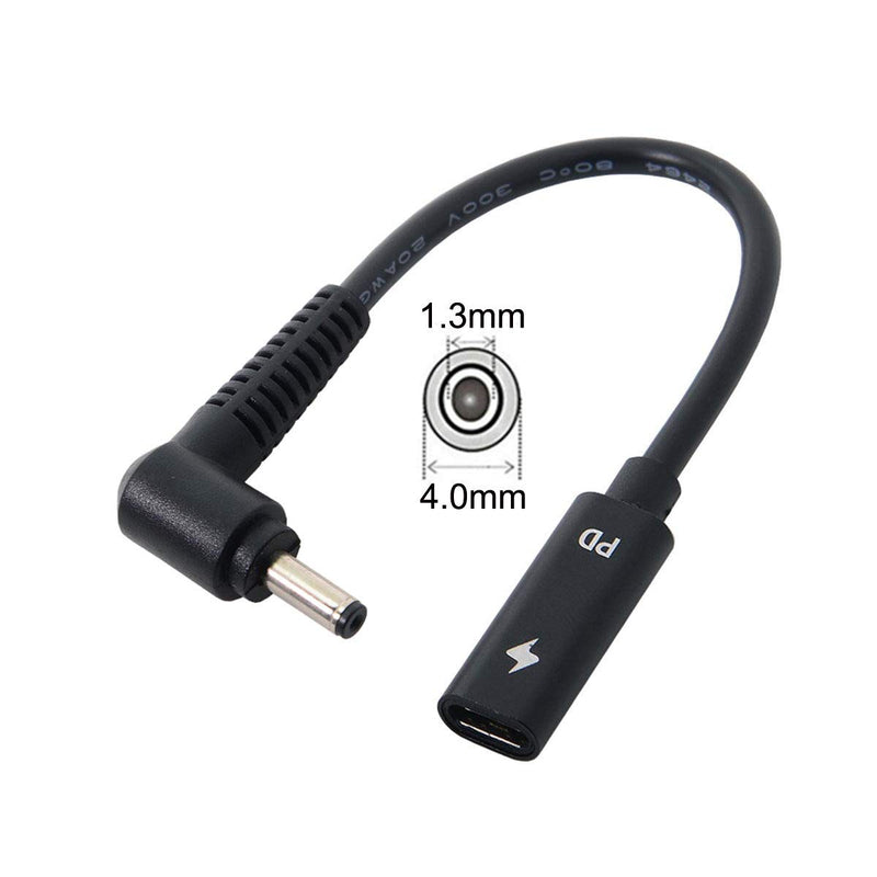 [AUSTRALIA] - Xiwai Type C USB-C Female Input to DC Power PD Charge Cable fit for Laptop 18-20V (4.0x1.3mm) 4.0*1.3mm for HP 