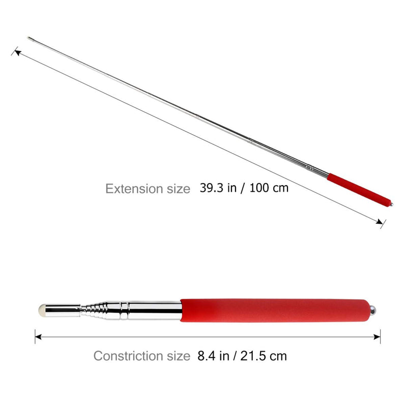 Tinksky Telescopic Teachers Pointer,Teaching Pointer,Hand Pointer Extendable Telescopic Retractable Pointer Handheld Presenter Classroom Whiteboard Pointer (Red)