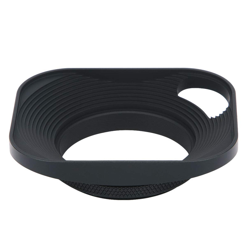[AUSTRALIA] - Haoge LH-B43P 43mm Square Metal Screw-in Lens Hood Hollow Out Designed with Cap for Leica Rangefinder Camera with 43mm E43 Filter Thread Lens Black 