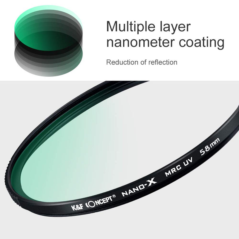 [AUSTRALIA] - K&F Concept 72mm MC UV Protection Filter, 18 Multi-Layer Coated HD/Waterproof/Scratch Resistant UV Filter with Nanotech Coating, Ultra-Slim UV Filter for 72mm Camera Lens 