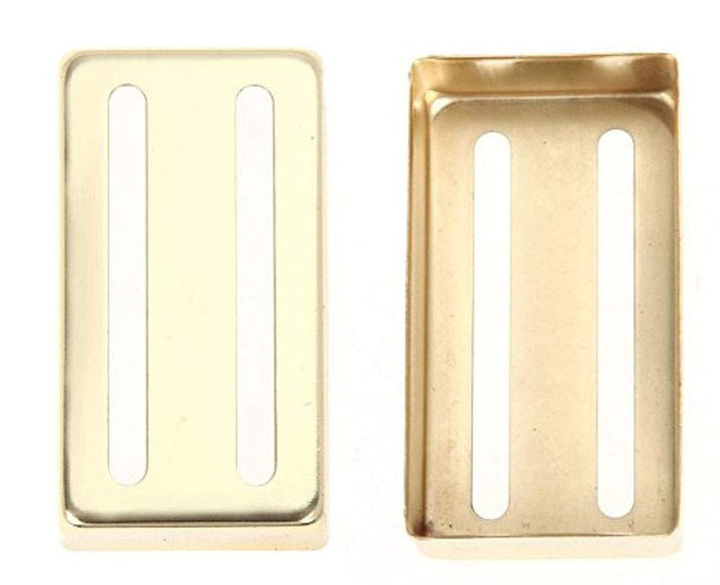 Tzong 2Pcs Gold Acoustic Two-line Electric Humbucker Guitar Pickup Cover 7cm x 3.8cm x 1.9cm