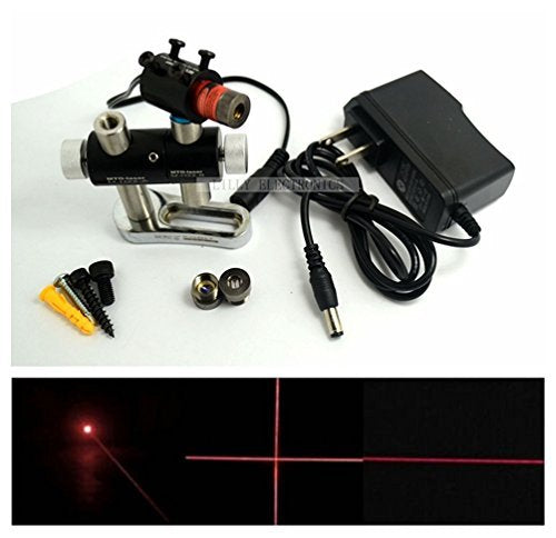 650nm 660nm Adjusted Red Laser Line Dot Cross Laser Diode Module 3V-5.5V 100mW Laser Dot/Line/Cross Module Focusable 13mmx42mm with US Power Adapter and Heatsink
