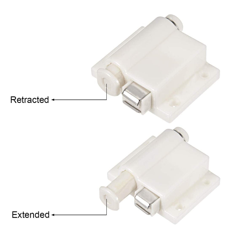uxcell 5-6mm Glass Door Single Head Magnetic Catch Latch ABS White with Clamp 2 Set