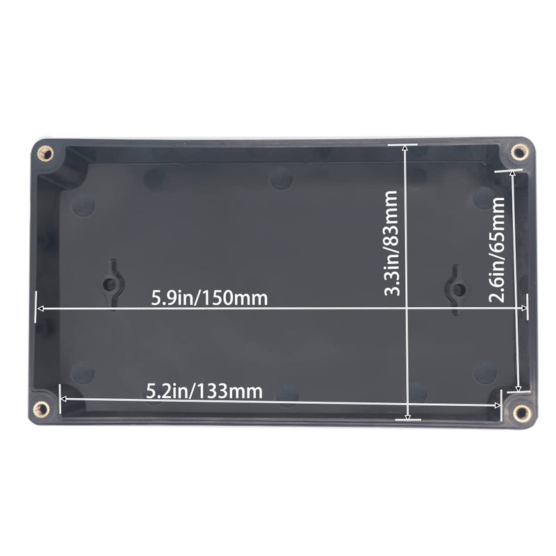 YETLEBOX Watertight Junction Box, IP67 Waterproof Project Box Durable ABS Plastic Electronic Enclosure Case for DIY Electrical Project Black 6.22" x 3.54" x 2.36"(158 x 90 x 60 mm) 6.22" x 3.54" x 2.36"