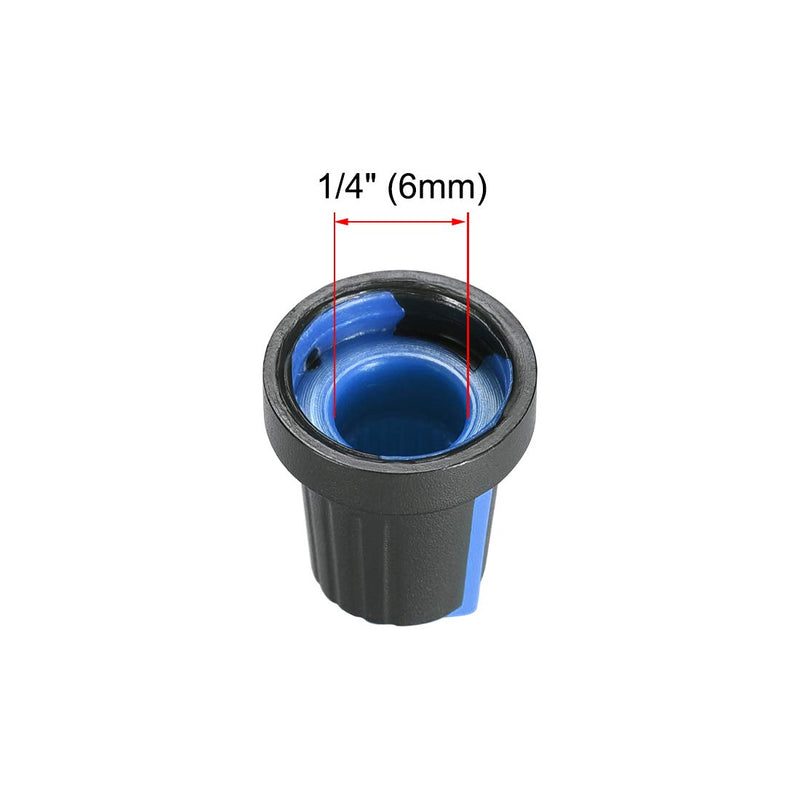sourcing map 10Pcs 6mm Shaft Hole Knob for Speaker Effect Pedal Amplifier Potentiometer Knob Blue Mark