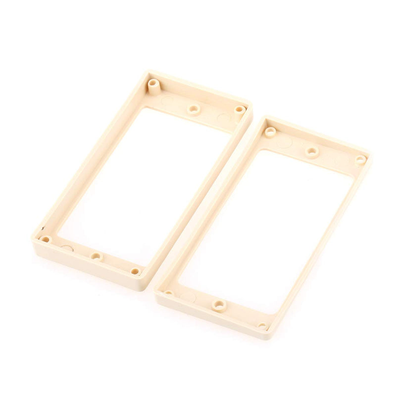 Musiclily Pro Plastic Curved Bottom Humbucker Mounting Pickup Rings Set for China Made Epiphone Guitar, Cream