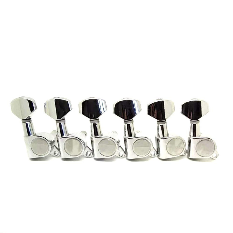 JIN HO 6 in-line 6R Guitar Tuning Peg Tuners Machine Heads For Fender Stratocaster Start tele Style Guitar Chrome J07