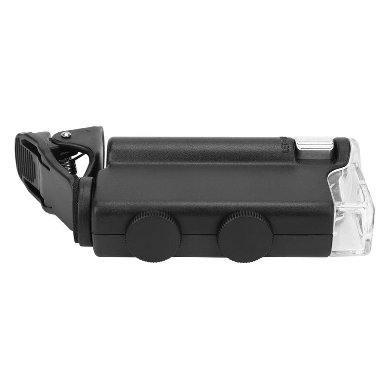 753 60-100X Clip-on Microscope with LED Light, Portable Magnifier Loupe Pocket Magnifying Lens Glass for Universal Mobile Phones, Mini Plus Pocket Microscope Lighted