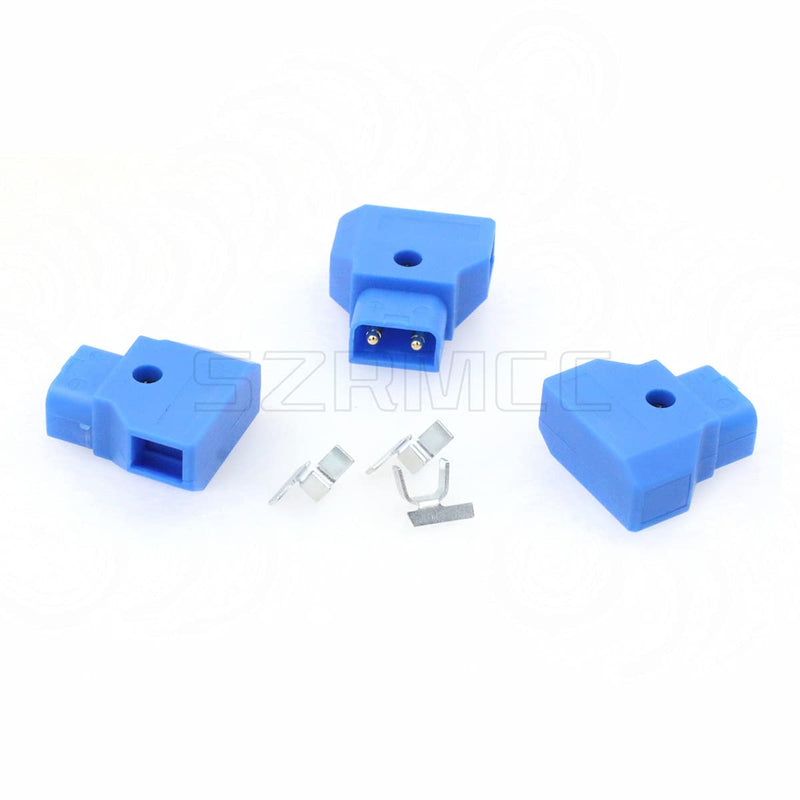 SZRMCC V-Mount Gold Mount Battery Anton-Bauer IDX PowerTap Kit D-tap P-tap Male Plug Connector for ARRI RED Camcorder DSLR Camera Power Cable DIY (Blue, 3Pcs) Blue 3Pcs Dtap Male Plug