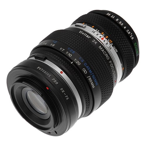 Fotodiox Pro Lens Mount Adapter, Selective 35mm Olympus Zuiko Lens to Pentax K Mount Camera Adapter (Please See Compatible Lens List), OM-PK Pro