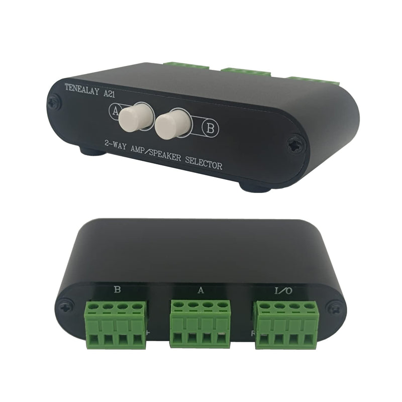 [AUSTRALIA] - TENEALAY 2-Way Stereo Amplifier Speaker Selector, AB Speaker Switch 2 Zone Distribution, Amp Switcher Box, SPK Controller A21 2 WAY AMP Switcher A21 