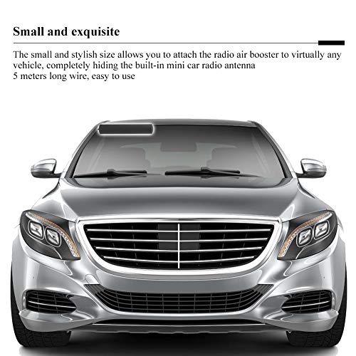 Car Radio Antenna, Kennso Universal Car FM AM Antenna Amplifier Black ANT-309 Car Radio Antenna Patch Aerial Windscreen Mount 85-112MHZ 5M Cable