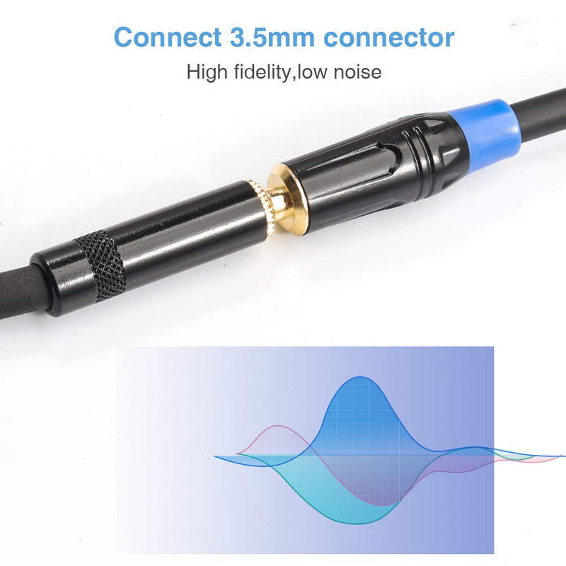 [AUSTRALIA] - DISINO Female XLR to 1/8 Stereo Cable,Balanced XLR Female to 3.5mm(1/8 inch) Female TRS Mini Jack Audio Converter Adapter Cable - 1feet/30cm 1 Feet 